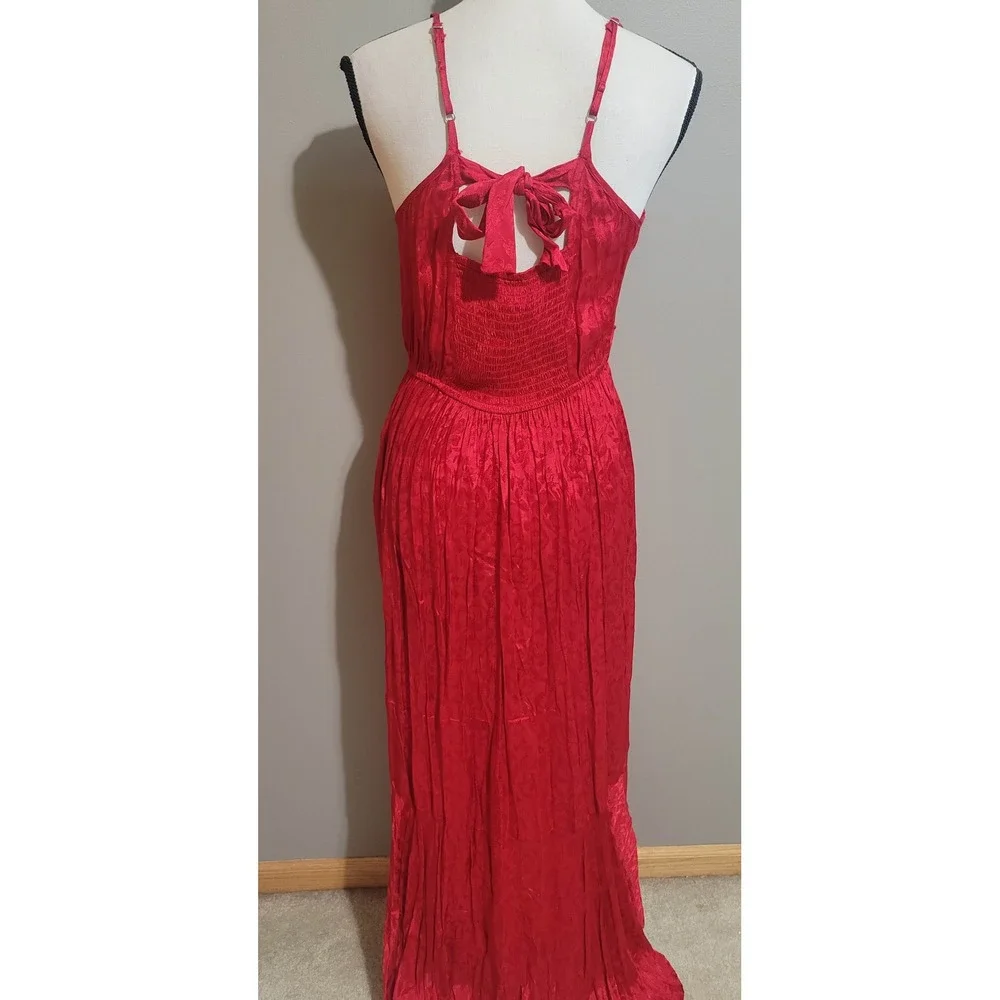 NWT Band of the Free Ruby Red Wrap Midi Dress - Picture 3 of 10